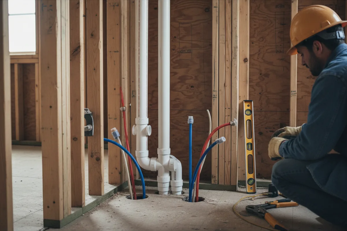 Drain and supply rough-in during Toilet Repair and Installation in Lambert
